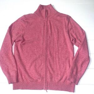 Cashmere L.L. Bean Zip-Front Sweater Soft Pink Women’s L Cardigan